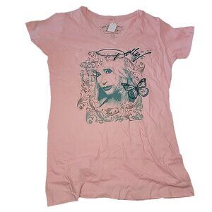 Dolly Parton T-shirt Tee Shirt Pink Teal XXL 2X 2XL Ladies Cut Face Butterfly